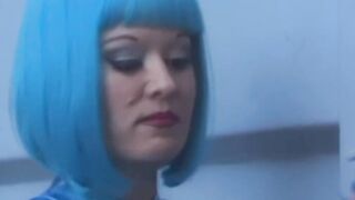 Latex Mistress Aradia restrains young dykes before toying