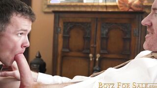 Young twink barebacked into submission by big cock daddy