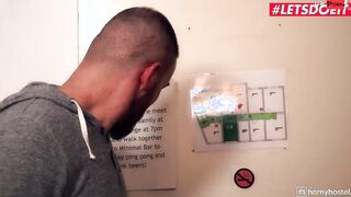 TURNED ON HOSTEL - Exhibitionist Stacy Bloom Outside And Indoor Sex With Stranger - LETSDOEIT