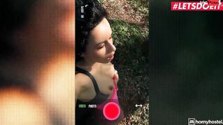 TURNED ON HOSTEL - Exhibitionist Stacy Bloom Outside And Indoor Sex With Stranger - LETSDOEIT