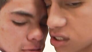 Sweet Latino twink blows his lover and receives drilling