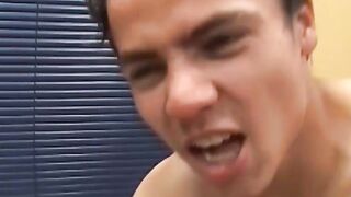 Amateur latino dude bounces on rock solid dick with pleasure