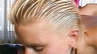 Vintage lesbo bent over before eating pussy vigorously