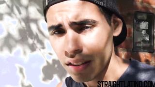 Bareback banged Latino gets picked up and squirted with jizz