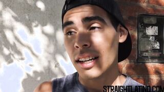 Bareback banged Latino gets picked up and squirted with jizz
