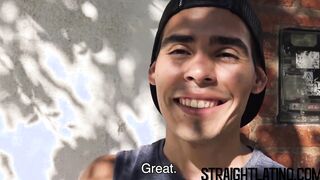 Bareback banged Latino gets picked up and squirted with jizz