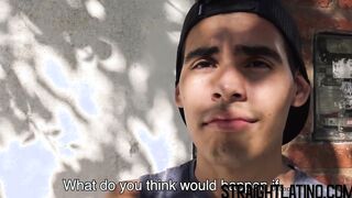 Bareback banged Latino gets picked up and squirted with jizz