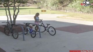Blonde 18 picked up by an inked dyke twat with mouth for