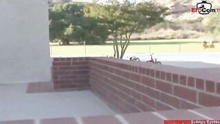 Blonde 18 picked up by an inked dyke twat with mouth for