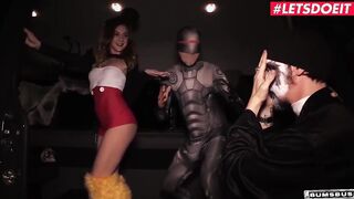 LETSDOEIT - (Lullu Gun, Fash, Jason Steel) - Petite German 19 Year Old Hardcore Halloween three Way Inside The Car With Turned On Monsters