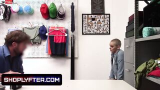 Short Haired 19 Year Mature Paris Amour Bribes the Mall Cop