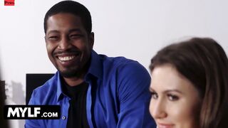 MYLF - Supportive Milf And College bimbos Tag Team In relaxing long ebony dick To Get Into One Of A Kind Sorority Group