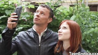 Innocent Redhead 19 Year Old Lili Fox Gets Creampied