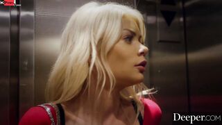 Deeper. Twinlike Blondes Riley & Elsa have intense 3 way