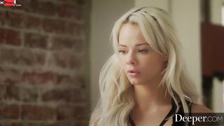 Deeper. Twinlike Blondes Riley & Elsa have intense 3 way