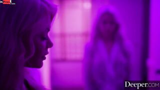 Deeper. Twinlike Blondes Riley & Elsa have intense 3 way