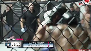 Slim tattooed blonde with small titted fucks in a boxingring
