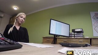 Blonde beauty drilled missionary style for the money loan
