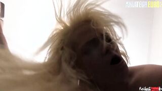 AMATEUREURO - Mature Blonde Getting Screwed! By Bf On The Stairs
