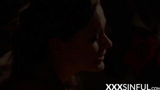 Gorgeous babe slowly riding her lovers big throbbing cock