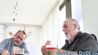 Old man fucks a seductive young babe for his birthday