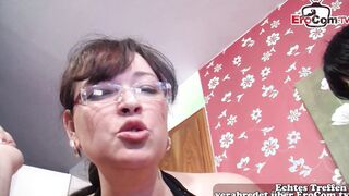 German old housewife make Sex Casting 3 way ffm