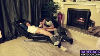 Mark sliding his bare dick in and out of Johnnys tight hole