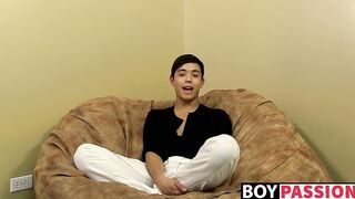 Sexy brunette twink Jamie Sanders loves being a bottom