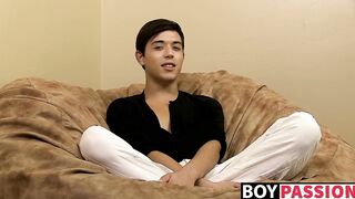 Sexy brunette twink Jamie Sanders loves being a bottom