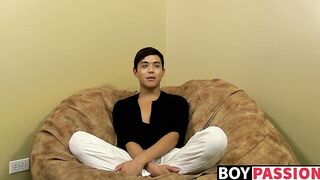 Sexy brunette twink Jamie Sanders loves being a bottom