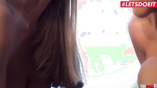 AGirlKnows - Carolina Abril And Emelie Crystal Spanish Lesbian Squirting At The Pool - LETSDOEIT