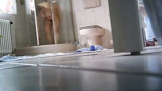 my chubby mother naked on the bathroom floor