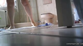 my chubby mother naked on the bathroom floor