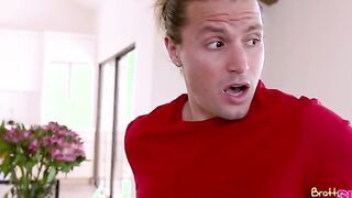 Aria Valencia comes into the living room where her stepbrother, Jay Romero, is watching TV. When Jay comments on how