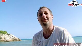 Outside Sex at the Beach with a blonde natural boobies Teens