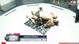 Blonde bimbo with natural tits fucks into a boxing ring