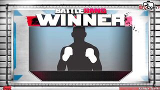 Blonde bimbo with natural tits fucks into a boxing ring