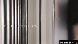 Caged barely legal plays with her big natural melons as she masturbates