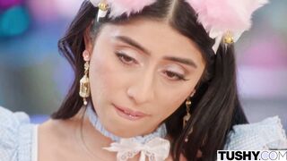 TUSHY Anime-Enjoying Violet Myers first anal Tushy Debut