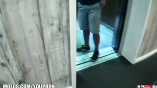 Long Hooters Latina teases her man with the cam