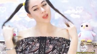 Gorgeous Sexy Brunette Teasing And Playing