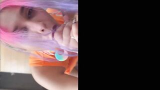 Egirl devours my long penis into point of view