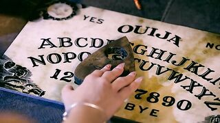 Great 19 yo Lexi Lore is gets ready for Halloween by setting the clip with decorations and candles. She starts the