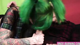 Punk girl with glasses Sydnee rides hard prick like a pro