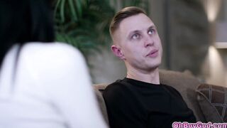 Stepson pops out a boner in front of stepmom