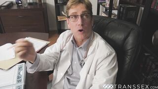 TS nurse in fetish uniform Chelsea Marie wild stuffing time