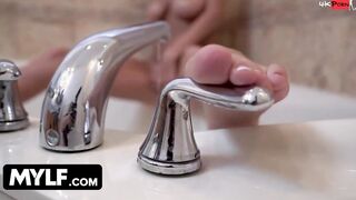Mylf - Gigantic Titted Blonde babe Having Some Fun Time After Shower Wetting Herself Again