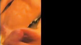 Hot twink with a great body and uncut cock wanking on cam