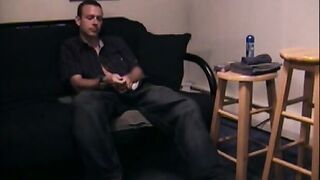 Naughty butt muncher was waiting all day to stroke his rod