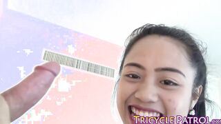 Petite Philippine teen Elaine rides and sucks a big white cock